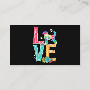 Love Poodle Tie Dye Rainbow Poodle Lover Visitekaartje