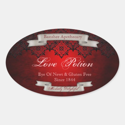  Love Potion Halloween Fles Stickers (Voorkant)