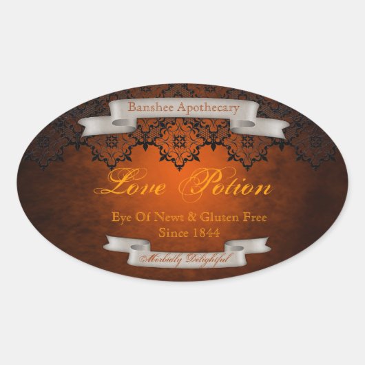  Love Potion Halloween Fles Stickers (Voorkant)