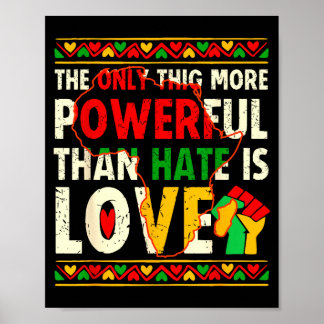 Love powerful than hate black history month unity  poster