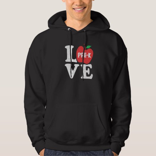 Love Pre K Apple Student Teacher Hoodie (Voorkant)