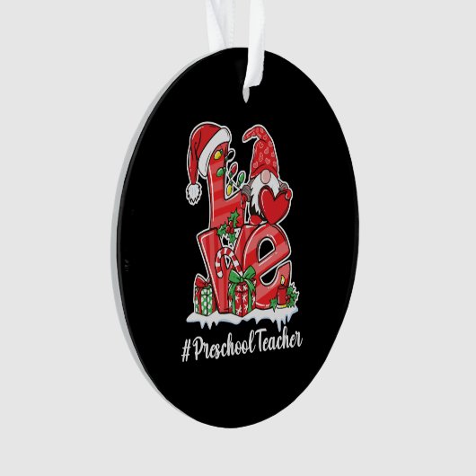 Love Preschool Teacher Gnome Christmas Pajamas (devant)