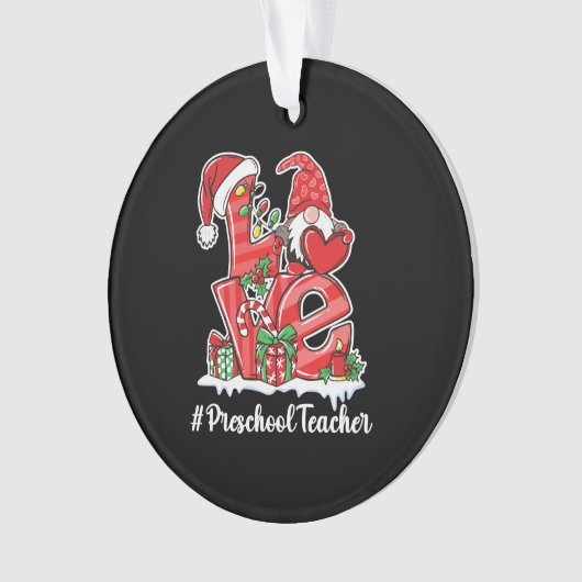 Love Preschool Teacher Gnome Christmas Pajamas (devant)