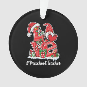 Love Preschool Teacher Gnome Kerstpyjama Ornament