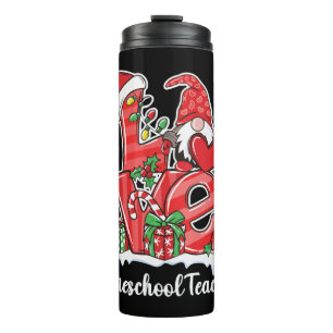 Love Preschool Teacher Gnome Kerstpyjama Thermosbeker