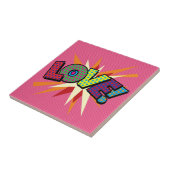 LOVE Pret Fun Retro Stripboek Pop Art Tegeltje (Zijkant)
