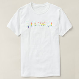 LOVE Pride Flag EKG T-shirt