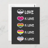 Love Pride LGBT Equal Rights Colorful Briefkaart (Voorkant / Achterkant)