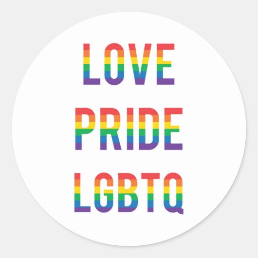 Love Pride LGBTQ Ronde Sticker (Voorkant)
