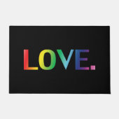 "Love" Pride regenboogkleuren LGBT / Zwart - Deurmat (Voorkant)