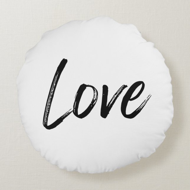 Love Print Round Sierkussen Rond Kussen (Achterkant)