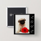 Love Pug puppy button (Voorkant /achterkant)