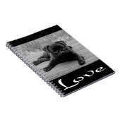 Love Pug Puppy Dog Black Notebook/Journal Notitieboek (Rechterzijde)