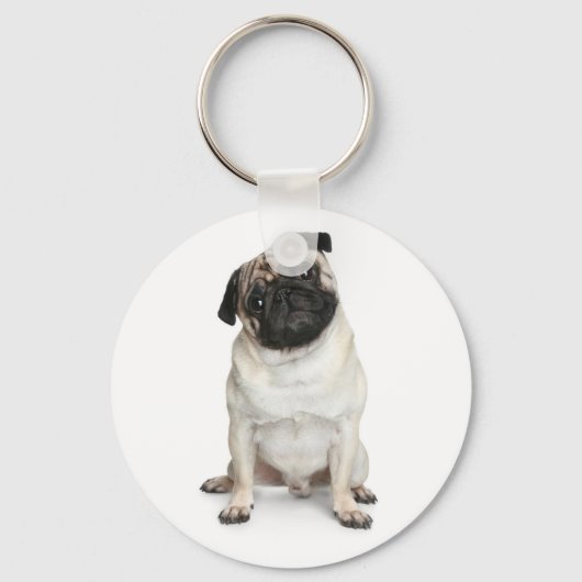 Love Pug Puppy Dog Sleutelhanger (Voorkant)