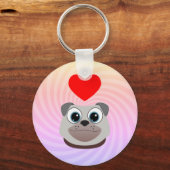 Love Pug Sleutelhanger (Voorkant)