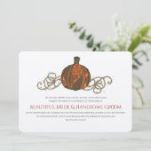 Love Pumpkin Autumn Wedding Invitation Kaart (Staand voorkant)