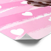 "LOVE PUPPY" MET PINK EN WITTE HARTEN POSTER (Hoek)