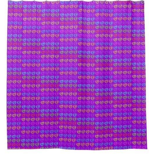 LOVE Purple Douche rideau (Devant)