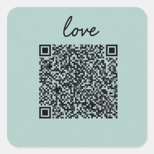 Love QR-code Vierkante Sticker (Voorkant)