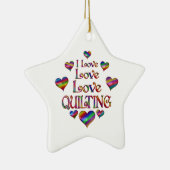 Love Quilting Keramisch Ornament (Rechts)