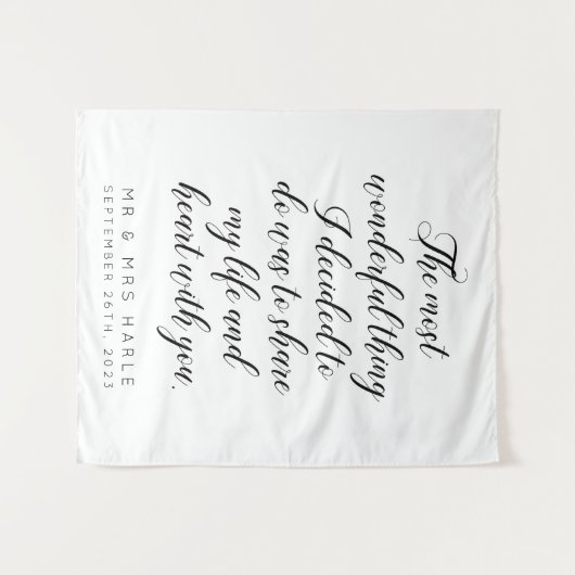 Love Quote Calligraphy Style Weddenschap Backdrop Wandkleed (Voorkant (horizontaal))