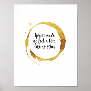 Love Quote Coffee Stain Wall Art Poster