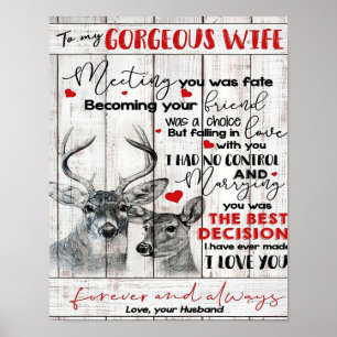 Love Quote for Wife Birthday, Wife Couple Wedding Poster