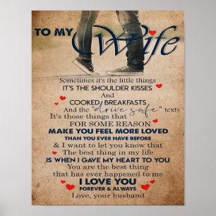 Love Quote for Wife, Wife Birthday, Weddenschap Co Poster
