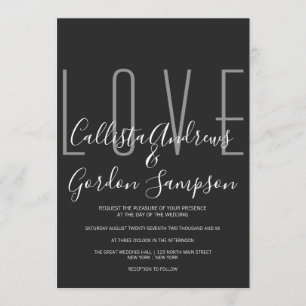 Love Quote Moderne minimalistische zwart wit bruil Kaart