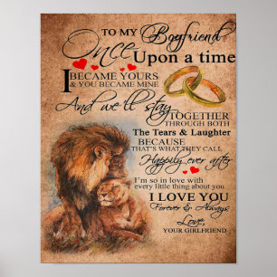Love Quote voor Boyvriend, Boyvriend Birthday Gift Poster