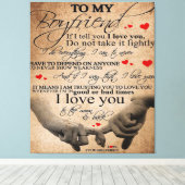 Love Quote voor Boyvriend | Cute Boyvriend Gift Canvas Afdruk (Insitu (Houten vloer))