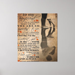 Love Quote voor Boyvriend Funny gift voor hem Canvas Afdruk