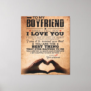 Love Quote voor Boyvriend, Husband Love Birthday Canvas Afdruk
