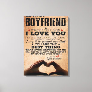 Love Quote voor Boyvriend, Husband Love Birthday Canvas Afdruk