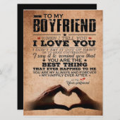 Love Quote voor Boyvriend, Husband Love Birthday Menu (Voorkant / Achterkant)