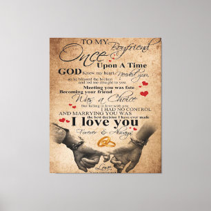 Love Quote voor Boyvriend Overeenkomende couponc Canvas Afdruk