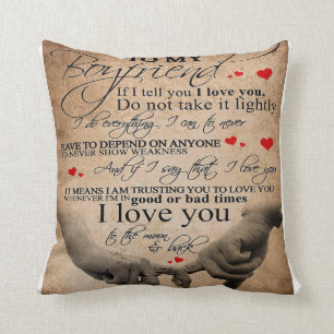 Love Quote voor Boyvriend Startdecor Kussen