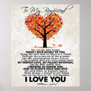 Love Quote voor Boyvriend Trendy Gift Poster