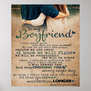Love Quote voor Boyvriend Trendy Gift Poster