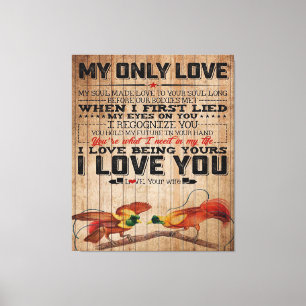 Love Quote voor Husband Beste cadeautje voor de Canvas Afdruk
