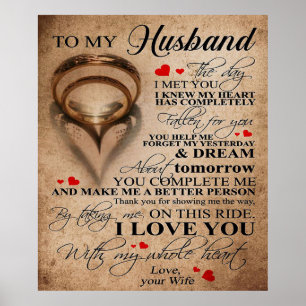 Love Quote voor Husband Beste cadeautje voor de Poster