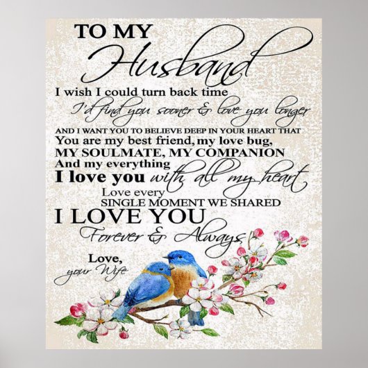 Love Quote voor Husband | Cute Decor Poster (Voorkant)