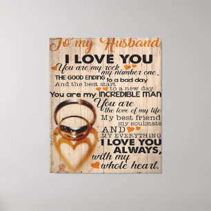 Love Quote voor Husband Cute Gift for Boyvriend Canvas Afdruk