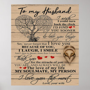 Love Quote voor Husband Cute Gift for Boyvriend Poster