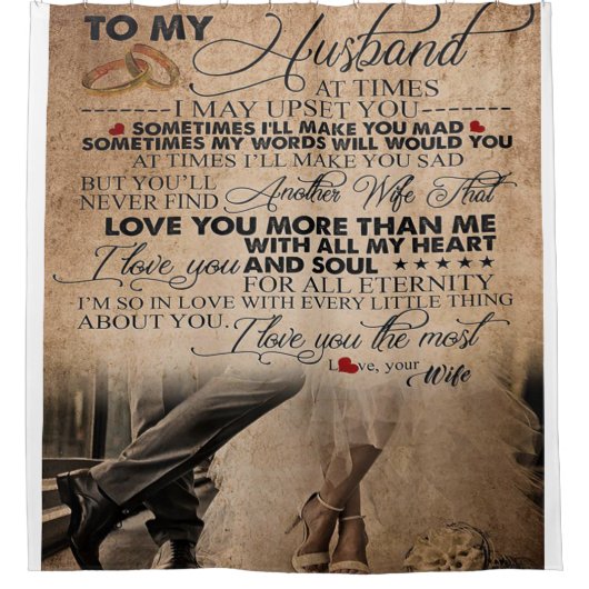 Love Quote voor Husband | Funny Quottes Gift Douchegordijn (Voorkant)