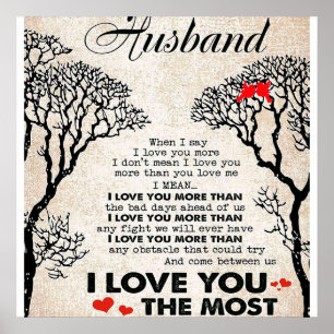 Love Quote voor Husband Gift Idea, Husband Birthda Poster