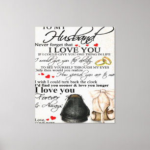 Love Quote voor Husband Lovely Family Decor Cade Canvas Afdruk