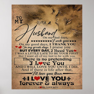 Love Quote voor Husband Lovely Family Decor Cade Poster