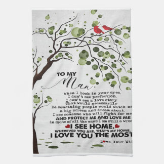 Love Quote voor Husband | Naar mijn Man Cadeft Theedoek