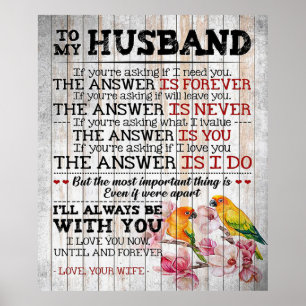 Love Quote voor Husband Trendy Gift Poster